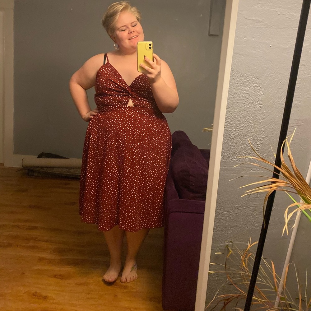 PLUS SIZE red polka dot dress